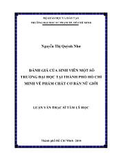 Luận văn Đánh giá của sinh viên một số trường đại học tại thành phố Hồ Chí Minh về phẩm chất cơ bản nữ giới