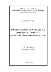 Luận văn Đánh giá của sinh viên về hoạt động giảng dạy của giảng viên (nghiên cứu tại trƣờng đại học lao động xã hội)