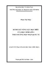Luận văn Đánh giá năng lực đọc hiểu của học sinh lớp 4 theo hướng hội nhập quốc tế