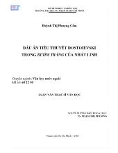 Luận văn Dấu ấn tiểu thuyết dostoievski trong bướm trắng của Nhất Linh