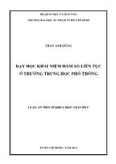 Luận văn Dạy học khái niệm hàm số liên tục ở trường trung học phổ thông