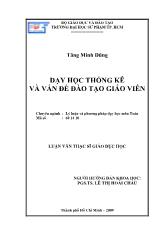 Luận văn Dạy học thống kê và vấn đề đào tạo giáo viên
