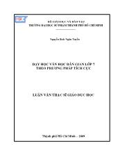 Luận văn Dạy học văn học dân gian lớp 7 theo phương pháp tích cực