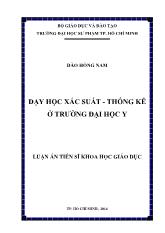 Luận văn Dạy học xác suất - Thống kê ở trường đại học y