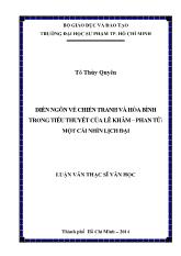 Luận văn Diễn ngôn về chiến tranh và hòa bình trong tiểu thuyết của Lê khâm – Phan tứ: một cái nhìn lịch đại