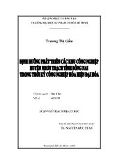 Luận văn Định hướng phát triển các khu công nghiệp huyện Nhơn Trạch tỉnh Đồng Nai trong thời kỳ công nghiệp hoá, hiện đại hoá