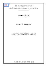 Luận văn Định lí choquet