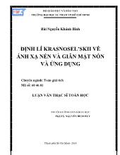 Luận văn Định lí krasnosel’skii về ánh xạ nén và giãn mặt nón và ứng dụng