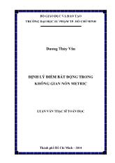 Luận văn Định lý điểm bất động trong không gian nón metric