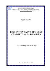 Luận văn Định lý tồn tại và duy nhất của bài toán ba điểm biên