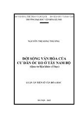 Luận văn Đời sống văn hóa của cư dân óc eo tại Tây Nam Bộ (qua tư liệu khảo cổ học)