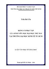 Luận văn Động cơ học tập của sinh viên học đại học thứ hai tại trường đại học kinh tế TP Hồ Chí Minh