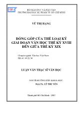 Luận văn Đóng góp của thể loại ký giai đoạn văn học thế kỷ XVIII đến giữa thế kỷ XIX