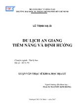 Luận văn Du lịch An Giang tiềm năng và định hướng