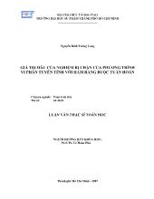 Luận văn Giá trị đầu của nghiệm bị chặn của phương trình vi phân tuyến tính với hàm ràng buộc tuần hoàn