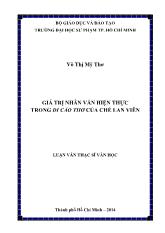 Luận văn Giá trị nhân văn hiện thực trong di cảo thơ của Chế Lan Viên