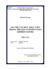 Luận văn Giá trị văn hoá thực tiễn trong truyện cười dân gian Khmer Nam Bộ