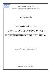 Luận văn Giải pháp nâng cao chất lượng cuộc sống dân cư huyện Ninh Phước tỉnh Ninh Thuận