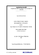 Luận văn Giải pháp thực hiện bảo hiểm y tế toàn dân tại thị xã từ sơn tỉnh Bắc Ninh