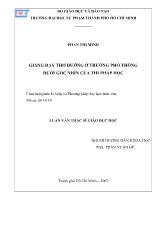 Luận văn Giảng dạy thơ đường ở trường phổ thông dưới góc nhìn của thi pháp học