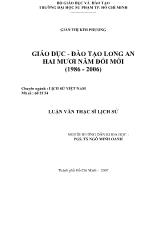 Luận văn Giáo dục - Đào tạo long an hai mươi năm đổi mới (1986 - 2006)