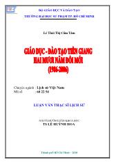 Luận văn Giáo dục - Đào tạo Tiền Giang hai mươi năm đổi mới (1986 - 2006)