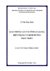 Luận văn Giao thông vận tải tỉnh an giang: hiện trạng và định hướng phát triển