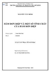 Luận văn Hàm đơn diệp và một số tính chất của hàm đơn diệp