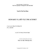 Luận văn Hàm khả vi, liên tục phi acsimet