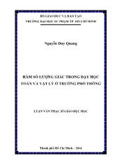 Luận văn Hàm số lượng giác trong dạy học toán và Vật lý ở trường phổ thông