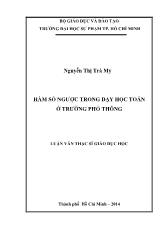 Luận văn Hàm số ngược trong dạy học toán ở trường phổ thông