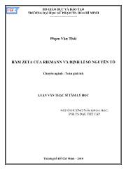 Luận văn Hàm zeta của riemann và định lí số nguyên tố