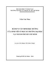 Luận văn Hành vi văn minh học đường của sinh viên ở một số trường đại học tại thành phố Hồ Chí Minh