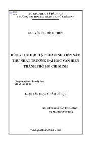 Luận văn Hứng thú học tập của sinh viên năm thứ nhất trường đại học văn hiến thành phố Hồ Chí Minh