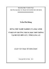 Luận văn Hứng thú nghề nghiệp của học sinh ở một số trường trung học phổ thông tại huyện Bến Tức, tỉnh Long An