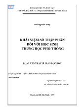 Luận văn Khái niệm số thập phân đối với học sinh trung học phổ thông