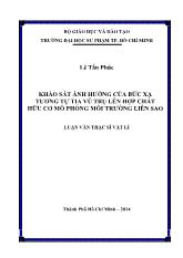 Luận văn Khảo sát ảnh hưởng của bức xạ tương tự tia vũ trụ lên hợp chất hữu cơ mô phỏng môi trường liên sao
