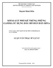 Luận văn Khảo sát phổ kế trùng phùng gamma sử dụng đầu dò bán dẫn hpge