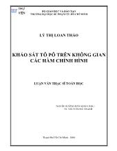 Luận văn Khảo sát tô pô trên không gian các hàm chỉnh hình