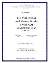 Luận văn Khuynh hướng phê bình mác - Xít ở Việt Nam nửa đầu thế kỉ XX (1900 - 1945)