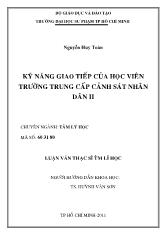 Luận văn Kỹ năng giao tiếp của học viên trường trung cấp cảnh sát nhân dân
