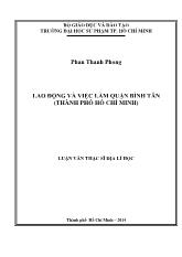Luận văn Lao động và việc làm quận bình tân (thành phố Hồ Chí Minh)