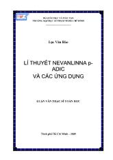 Luận văn Lí thuyết nevanlinna p adic và các ứng dụng