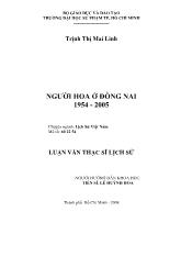 Luận văn Lịch sử Việt Nam - Người hoa ở Đồng nai năm 1954 - 2005