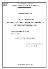 Luận văn Lớp các Md5 - Đại số với ideal dẫn xuất không giao hoán và các Md5 - nhóm tương ứng