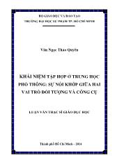 Luận văn Luận văn Khái niệm tập hợp ở trung học phổ thông: sự nối khớp giữa hai vai trò đối tượng và công cụ