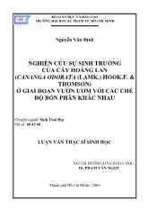 Luận văn Luận văn Nghiên cứu sự sinh trưởng của cây hoàng lan (cananga odorata (lamk.) hook.f. & thomson) ở giai đoạn vườn ươm với các chế độ bón phân khác nhau