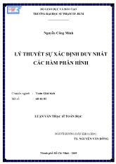 Luận văn Lý thuyết sự xác định duy nhất các hàm phân hình