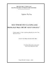 Luận văn Máy tính bỏ túi và lượng giác trong dạy học chủ đề “giải tam giác”