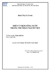 Luận văn Miền ý niệm sông nước trong tri nhận người Việt